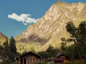 Cabins beneath the ridge