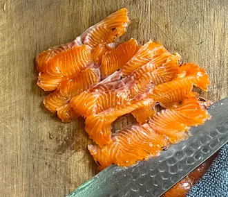 Photograph from Recipe: Oolong Tea-Cured Salmon
