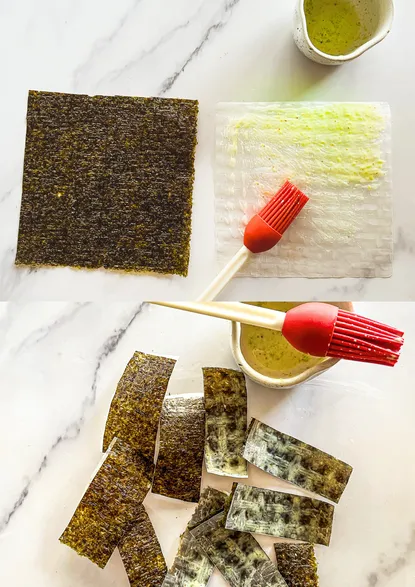Photograph from Recipe: Wasabi Seaweed Rice Paper Chips
