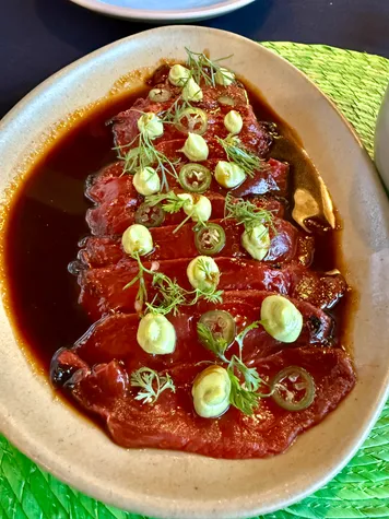Watermelon tiradito, vacuum seal method