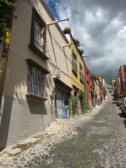 Streets like the one I normally stay on, can be very steep and uneven