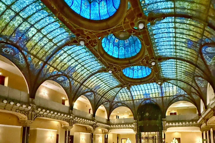 A Table Above the Zócalo via 20,000 Pieces of Colored Glass- The Gran Hotel