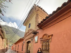 Terracotta walls on a Pisac lane