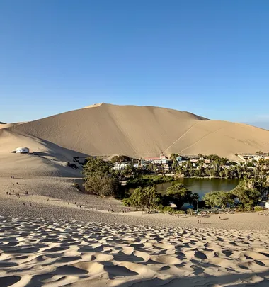 The oasis and town, seen from the top of the dune