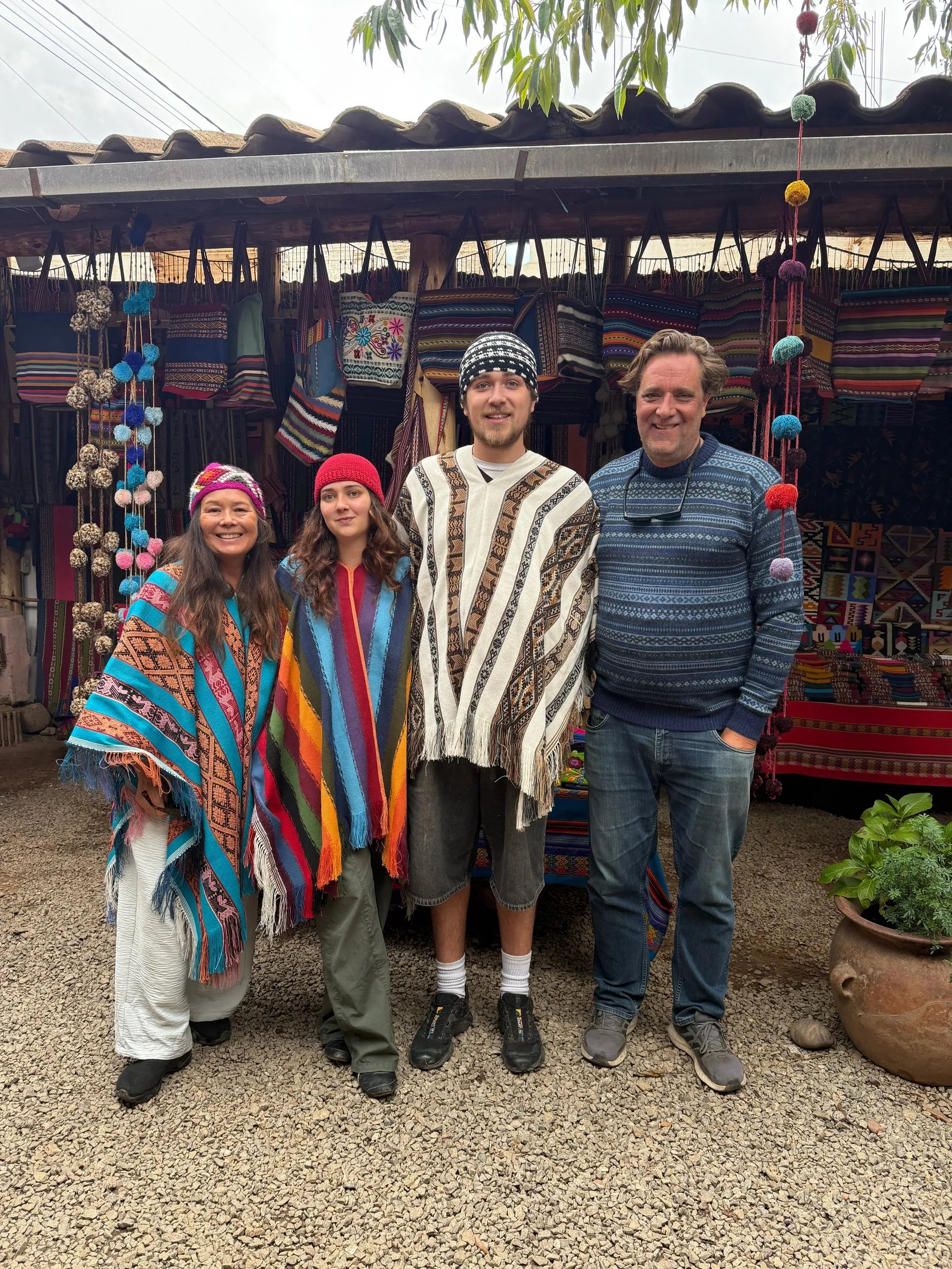 Ponchos, in front of the stall they came from