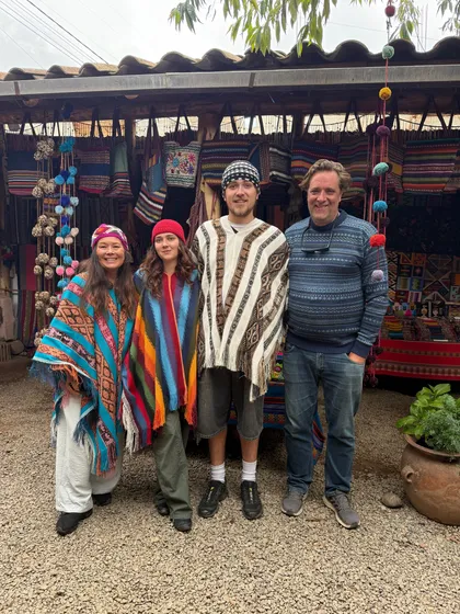 Ponchos, in front of the stall they came from