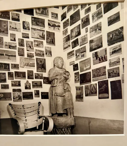 A photograph of her collection of ex-votos