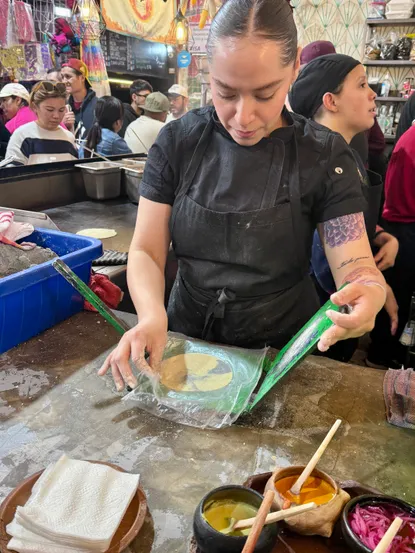 Photograph from Trinidad Ritual de Sabores- A Taco Pilgrimage in the Middle of Mercado de Coyoacán