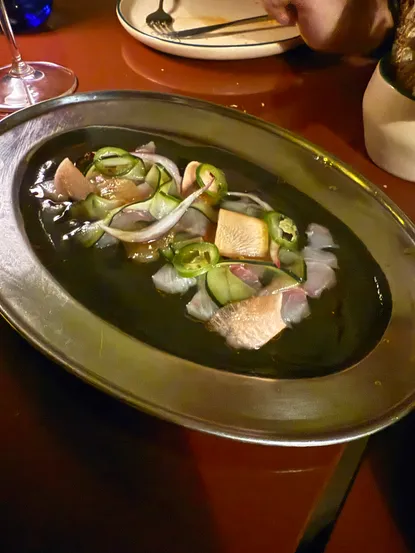 Fish Tiradito in Squid Ink