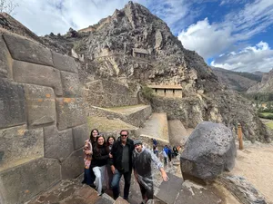 At the foot of the Ollantaytambo terraces