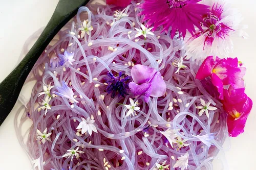 Butterfly Pea Glass Noodle Salad