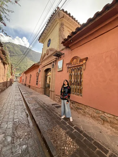 Terracotta walls on a Pisac lane