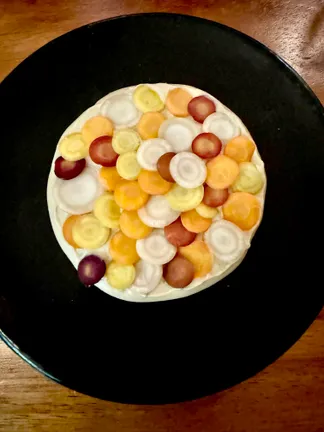 White mole with fermented carrots.